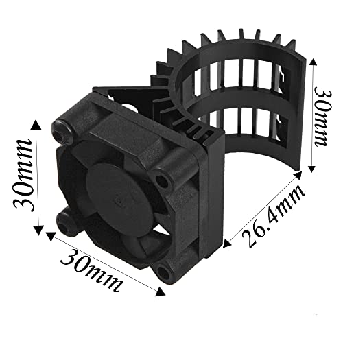 ShareGoo Aluminum 380 390 Motor Heatsink with Cooling Fan Electric Engine Heat Sink Compatible with HSP HPI Wltoys Himoto Redcat 1/16 1/18 RC Car (Black) - style: Black