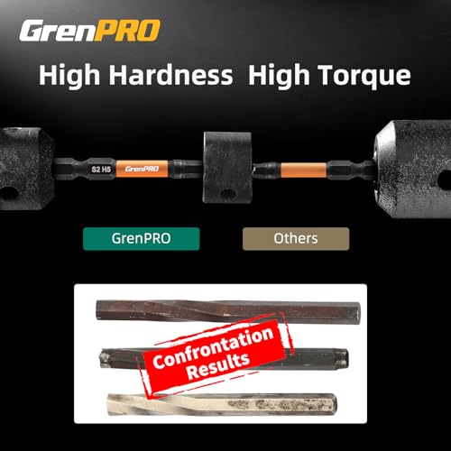 GRENPRO Allen Wrench Drill Bit Set, Metric & SAE, 22-Piece Impact Hex Bits | 2-Inch Magnetic Allen Key Bits with 1/4-Inch Hex Shanks Fit Impact Drivers and Screwdrivers for Automotive and Home Repair - size: 2" 22pcs(Metric&SAE)