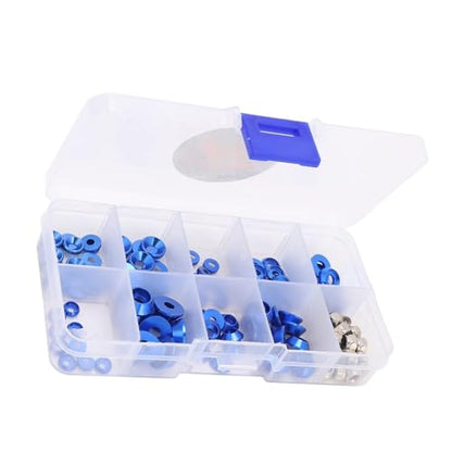 HERCHR Aluminum Alloy Cone Cup Head Screw Gasket Washer Counterbore Washers Gaskets Cup Shim Conical Washer Shim - color: blue