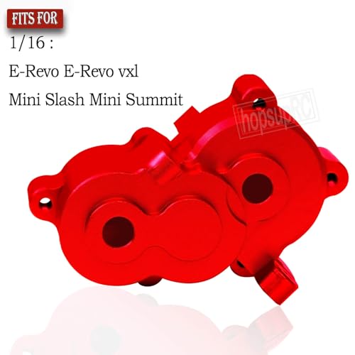Center Gearbox Transmission Case Upgrades Part for 1/16 E-Revo/Mini Slash/Mini Summit,Aluminum Gearbox Differential Housings Hops Up,Red - color: Red/(for E-revo)