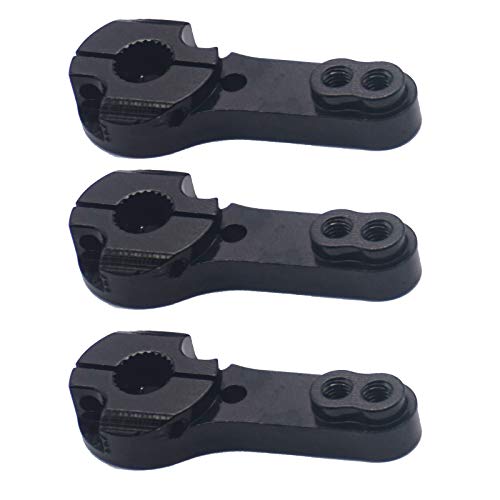 5Pack Share Goo Aluminum 24T Servo Horn M3 Threads Motors Steering Arm Compatible with Hitec Servo Motor RC Car Truck Buggy Airplane (Black) - color: Black