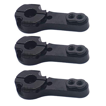 5Pack Share Goo Aluminum 24T Servo Horn M3 Threads Motors Steering Arm Compatible with Hitec Servo Motor RC Car Truck Buggy Airplane (Black) - color: Black