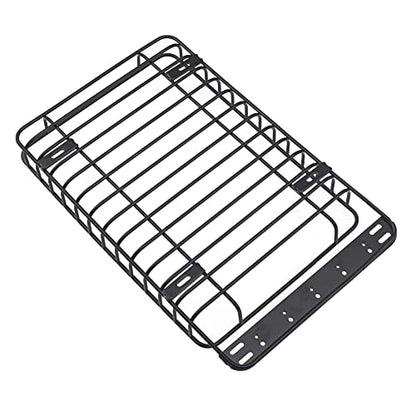 ShareGoo RC 1/10 Metal Roof Rack Luggage with 40Led Roof Light Bar Compatible with Traxxas TRX4 Axial SCX10 90046 Tamiya CC01 D90 Wrangler 1/10 RC Crawler Car