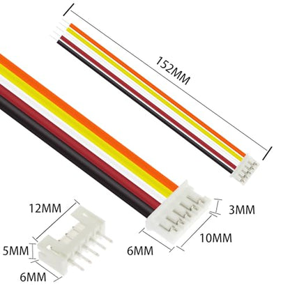 80Pcs Jst 2.0 Ph 5 Pin Connector Plug, Include 40pcs Mini 5 Pin Jst Ph2.0 Connector Plug Female with 150mm Cable Wire & 40pcs Male Micro Jst Ph2.0mm 5 Pin Connector Plug - size: Jst-2.0-Ph-5Pin-40pcs