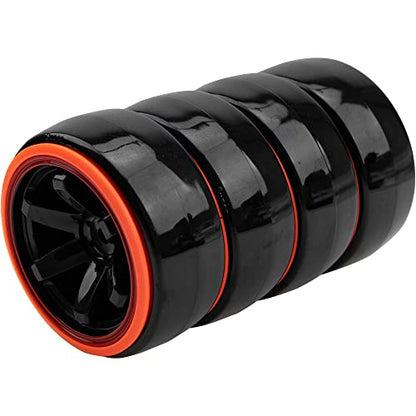 1/10 RC Drift Car Tires Hard Plastic Tyre & 12mm Hex Hub Wheel Rims 6 Spoke Compatible with Traxxas HSP Tamiya Kyosho HPI Redcat Racing MST 1/10 On-Road RC Drift Drifting Car (Red1) - color: Red1