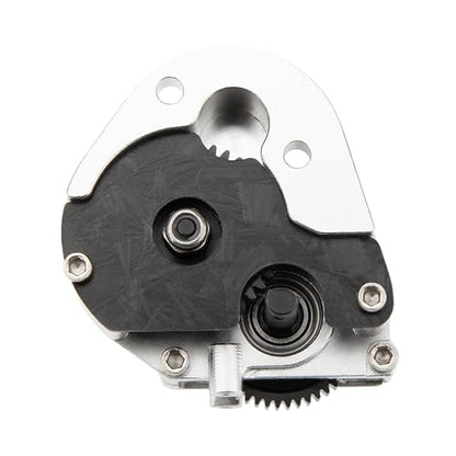 MEUS Racing SCX24 Transmission Aluminum Complete Gearbox for 1/24 Axial SCX24 RC Crawler (Brushless, Silver)