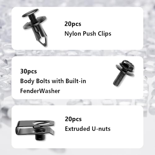 70PCS Under Engine Splash Guard Bolts Screws,Engine Splashs Shield Clips,Durable Splash Shield Guard Under Car Clips Car Accessories Compatible with Infiniti G35 G37 EX35 FX35 (70PCS) - color: 70PCS