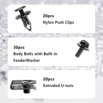 70PCS Under Engine Splash Guard Bolts Screws,Engine Splashs Shield Clips,Durable Splash Shield Guard Under Car Clips Car Accessories Compatible with Infiniti G35 G37 EX35 FX35 (70PCS) - color: 70PCS