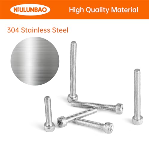 M4 x 20mm 25mm 30mm 35mm 40mm Hex Socket Head Cap Screws Bolts, 304 Stainless Steel, Metric Machine Fully Threaded, Bright Finish, Allen Hex Drive, Assortment Kit 50PCS - size: M4 x 20/25/30/35/40mm (50PCS)