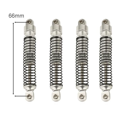 53mm 59mm 66mm 78mm Aluminum Long Threaded Shocks Absorbers Oil Damper for 1/18 RC Crawler TRX4M TRX-4M KUpgrade Parts (66mm-silver) - color: 66mm-silver