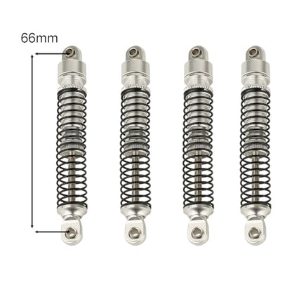 53mm 59mm 66mm 78mm Aluminum Long Threaded Shocks Absorbers Oil Damper for 1/18 RC Crawler TRX4M TRX-4M KUpgrade Parts (66mm-silver) - color: 66mm-silver