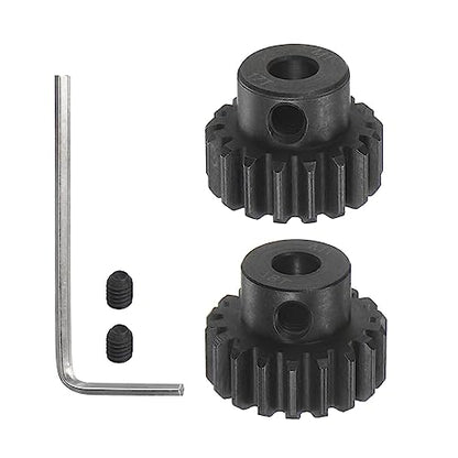HARFINGTON Mod 1 M1 Pinion Motor Gear Set 2pcs 17T 18T Fit 5mm RC Motor Shaft M1 Pitch Gears for RC Car, with Hex Key - style: 17T 18T