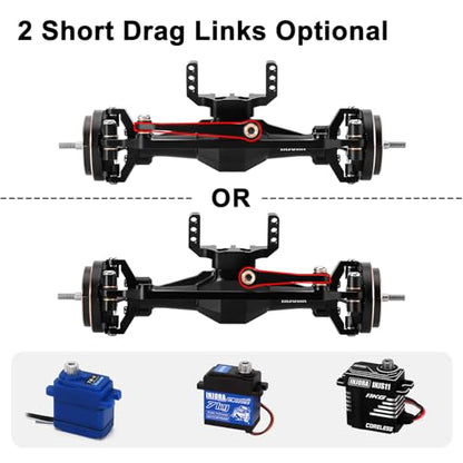 INJORA +4mm Diamond Axles with Brass Steering Knuckles for 1/18 RC Crawler TRX4M Upgrade - color: Black Brass
