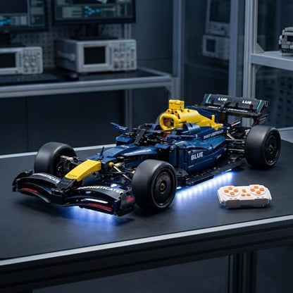 Track Racing rc car, Open Wheel rc car, 1:10 RC Car Kit with LEDs | track racing rc car with a large display-size build, RC power system, LED lights, and detailed suspension; built for solo.