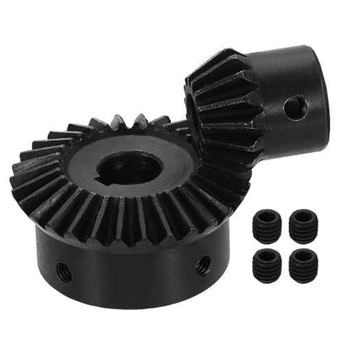 uxcell 2Pcs Tapered Bevel Gears Set, 1.5 Mod 1:2 (15T/30T) Harden Steel Straight Bevel Gear, 90 Degree Steering Motor Gears, (8/12mm Shaft Hole with Keyway) - size: 8/12mm