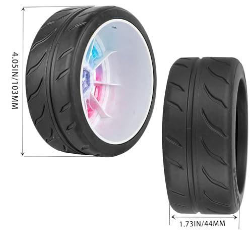 RC Rubber Wheels RC Tires for 1/7 Infraction 6S BLX,1/8 Typhon 6S BLX,Limitless,Highway Wheels Soft Tires Truck Tire Highway Tires,4PCS Colour - color: Colour(4pcs)