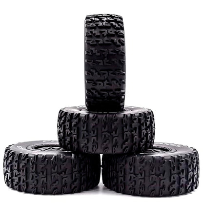 1/10 RC Short Course Truck Tires OD 110mm and Wheels 12mm Hex OD 4.41" RC Off Road Tyres for 1:10 Scale RC Truck Car Traxxas Slash 2WD 4×4 Rc4wd Arrma Senton Axial Losi Redcat 4PCS