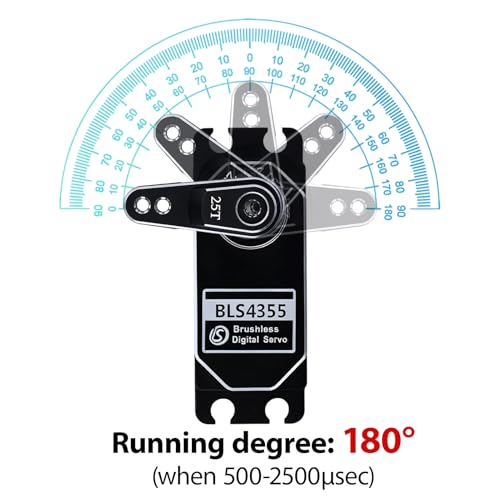 55kg Low-Profile Servo Programmable Brushless Digital Servo 0.09Sec High Speed Full Metal Gear Steering servo 1/10 Drift Car with servo Motor kit (180 Degree)