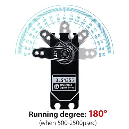 55kg Low-Profile Servo Programmable Brushless Digital Servo 0.09Sec High Speed Full Metal Gear Steering servo 1/10 Drift Car with servo Motor kit (180 Degree)