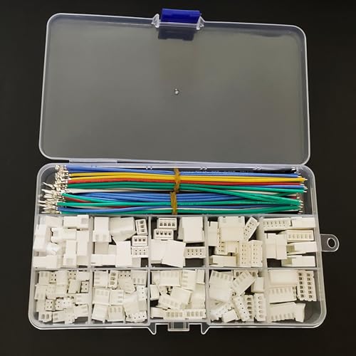 XH 2.54mm Connector Kit with 22AWG pre-Crimped Silicone Cables Wire and 2/3/4/5/6 Pin Male Female Housing JST-XH Adapter