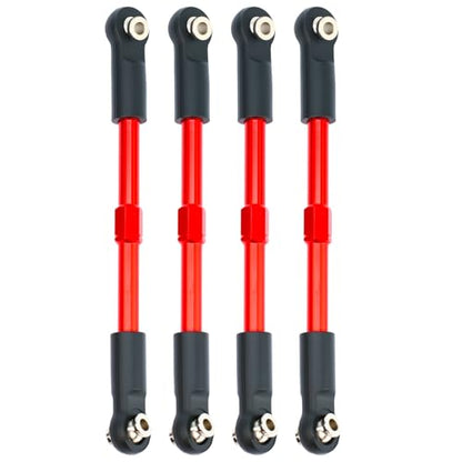 Aluminum Front & Rear Pull Rod Linkage Upgraded Set for Arrma 1/10 Gorgon Vorteks Fury Quake 2WD RC Truck,Replace#ARA330753(Red) - color: Red
