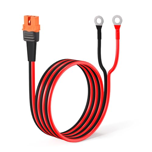 ELFCULB XT60i to O Ring Terminal Cable,10AWG XT60i Female to O Ring Connector with Tinned Pure Wire for RC Battery Solar Portable Power Power Station and Solar Panel(5FT) - color: 10AWG, size: 5FT
