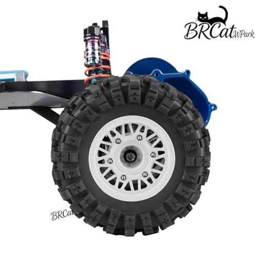 12/14/17mm Hex Hubs RC Truck Tires and Wheels for Slash 2WD 4X4,Arrm a Senton,Axia1,Rc 4wd,Red cat RC Truck,BRCatWPark RC Short Course Truck Wheels and Tires w/Sponge,(4Pcs) White - color: White - (12/14/17mm Hex)