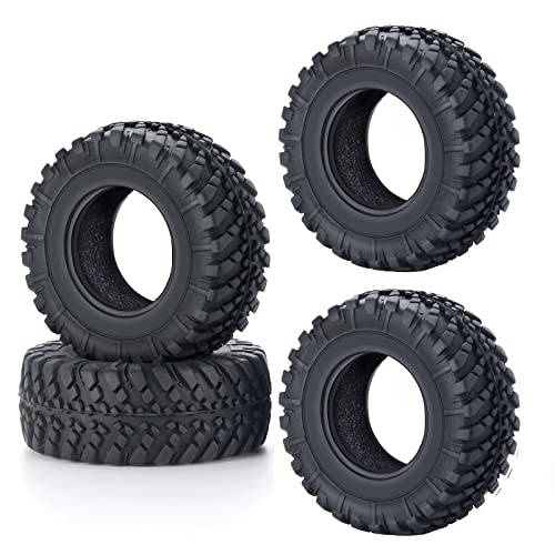 4PCS Rubber Micro RC Tires 38mm for Kyosho Mini Z 4x4 Tires 1/18 Scale 1/24 Scale - size: 38mm