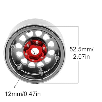 Aluminum 1.9 Beadlock Wheels Rims for 1/10 RC Crawler Axial SCX10 I II III Capra TRX4 TRX6 VS4-10 Gen8 MST CFX Upgrades Parts (Titanium) - color: Titanium