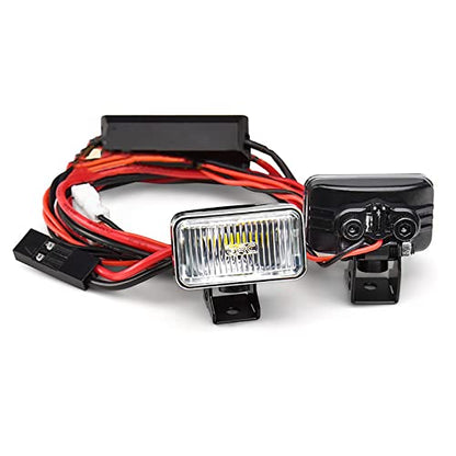 20MM Rectangular Spotlight Retro Simulation Electroplated Reflector Searchlight Headlight for 1:8 1:10 RC Car - color: Pro Transparent Lamp