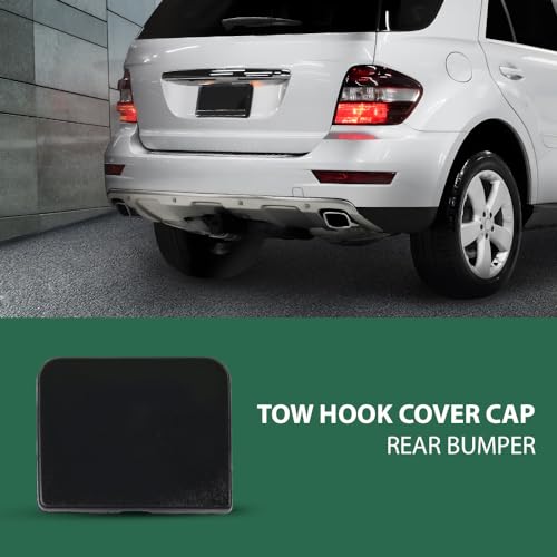 LQI Rear Bumper Tow Hook Cover Cap Black 1648853223 | Compatible with Benz ML-Class ML320 ML350 ML450 ML500 ML550 2009-2011 - size: Rear | Fit Benz W164 ML-Class 2009-2011
