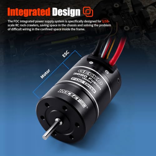 Gecko 3660 1800KV Motor +40A ESC Integrated Motor & ESC with Program Card | 1/10 RC Crawler Car Sensoredbrushless Power System, Internal 4-pole 2-3S LiPo Brushless Motor