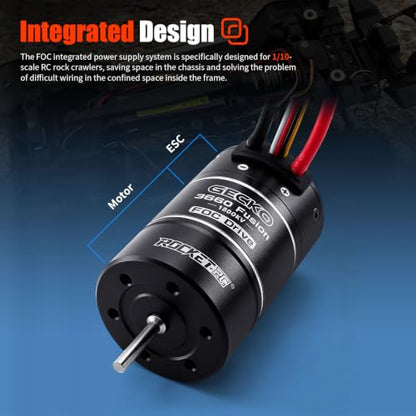 Gecko 3660 1800KV Motor +40A ESC Integrated Motor & ESC with Program Card | 1/10 RC Crawler Car Sensoredbrushless Power System, Internal 4-pole 2-3S LiPo Brushless Motor