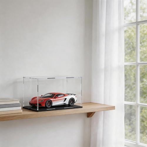 Acrylic Display Case for Collectibles and Toys, Versatile Clear Acrylic Display Box with Black Base for Showcase and Displaying, 11x7x7-inch - size: 11"L x 7"W x 7"H