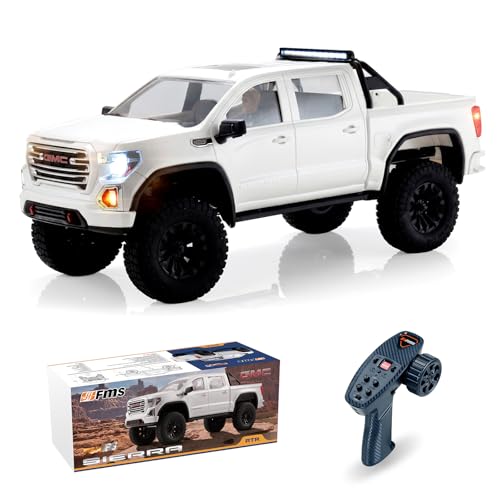 FMS FCX18S GMC Sierra S Brushless RC Crawler, RC Crawler RTR Off-Road Truck with 2 Speed Swithc, Lighting System, Hobby Grade Remote Control Car for Adults