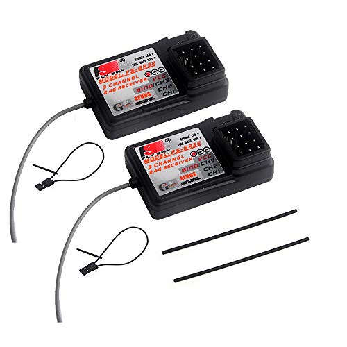 2Pcs Flysky FS-GR3E Receiver, Long Range 2.4G 3CH Receiver for FS-GT2 FS-GT2B FS-GT3B FS-GT3C FZ-IT4S RC Car Boat Transmitter