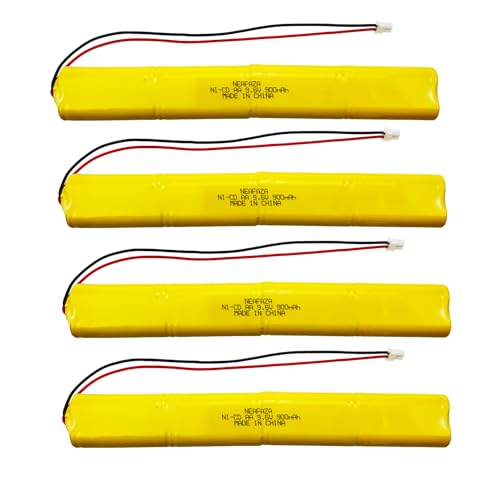 BBAT0043A Ni-Cd 9.6V 900mAh Emergency Light Lighting Fixture Battery Compatible with ELBB003 ELB-B003 ELB-B004 ELBB004 OSI OSA228 DANTONA CUSTOM-306-U BBAT0044A BAA-96 (4 Pack) - size: 4 Pack