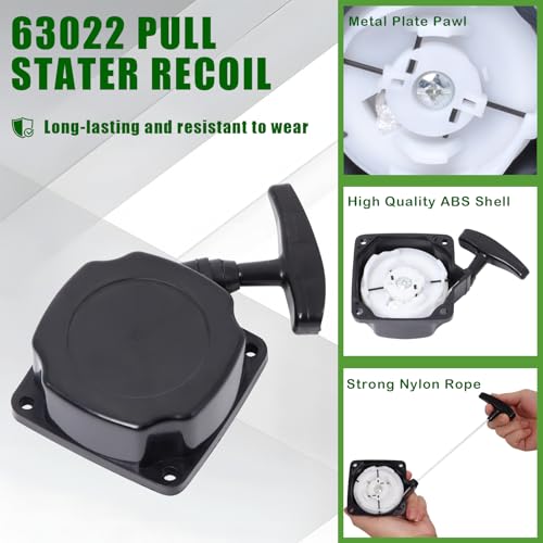 63022 Pull Start Starter Recoil Compatible with Harbor Freight Predator | MC43 52cc 2HP Earthquake E43 E43CE E43WC MD43 Earth Auger Fix for Dirty, Spring Sprung, Not making the connection, Not Spin