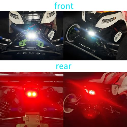 RC Car LED Light Kit Front & Rear Headlight Taillight Set Compatible with for LOSI 1/14 Mini 8IGHT 4WD Buggy Car Upgrade Parts