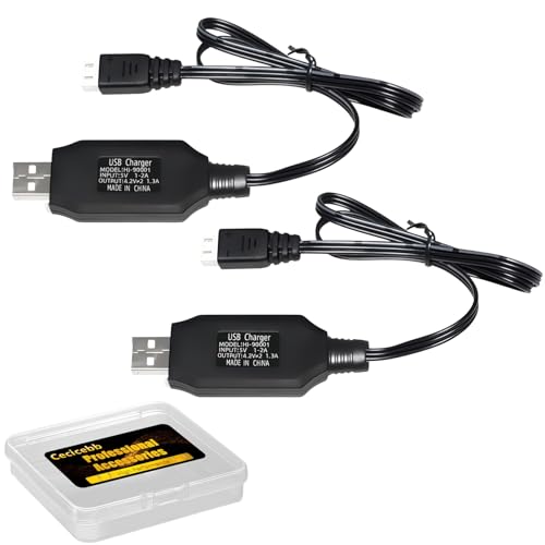 7.4V USB Charger Cable with XH-3P Plug 1.3A Fast Charging for Axial SCX10 SCX24 RC Car and Gel Splatter Blasters SRB400 for Universal 7.4V 2S Lipo Battery Airsoft
