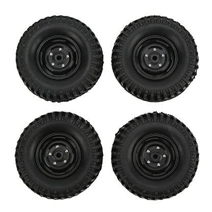 RC Rubber Tires Set, RC Tires and Wheel Rims Set 4pcs Durable Heavy Duty 100mm for 1/10 RC Crawler