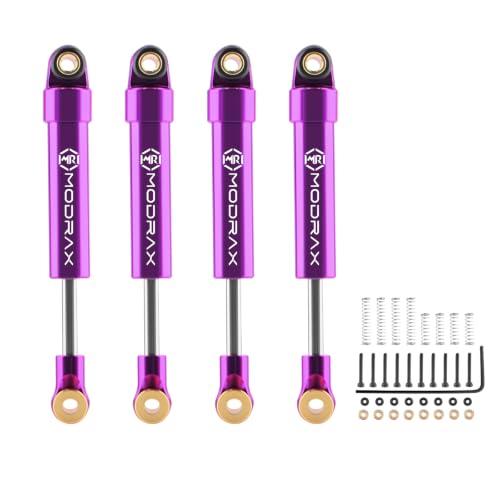 40mm Shock Adjustable Inner Spring Shock for SCX24 AX24, Purple | CNC Aluminum Dampers, Multi Mode Adjustment, Low Friction Damping Shaft - color: Purple