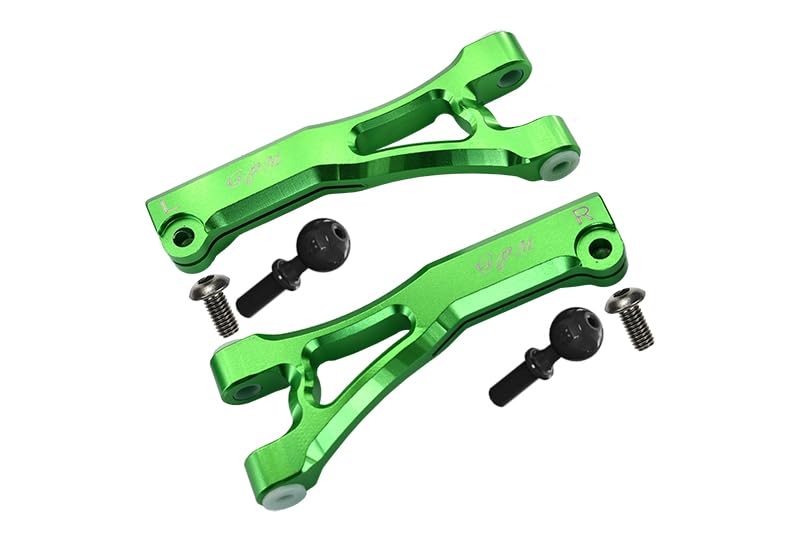 GPM For Arrma LIMITLESS/INFRACTION/TYPHON Upgrade Parts Aluminum Front Upper Arms - 2Pc Set Green