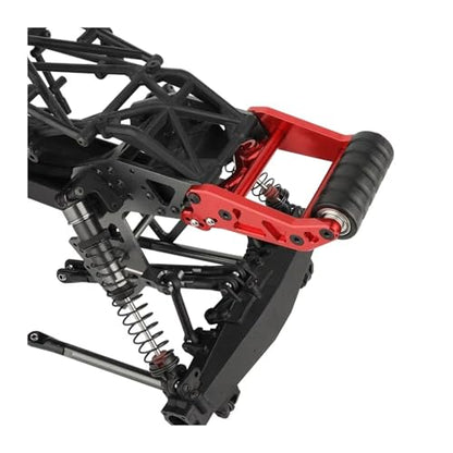 for Losi for LMT 4WD 1/8 Solid Axle 1pc Metal Adjustable Wheelie Bar Anti Roll Wheel Upgrade Parts RC Monster Truck RTR Grave Digger Rc Upgrade Spare Parts - color: Red