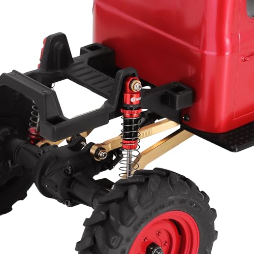 INJORA 45mm Aluminum Threaded Oil Shock Absorbers for 1/24 FMS FCX24（Red） - color: red