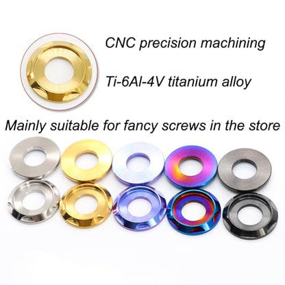 GR5 (Ti-6Al-4V) Titanium Alloy CNC Carved Fancy Washers 4 Pack Suitable for Fancy Screws and Other Uses M5 M6 M8 M10 (Black, M10=4pcs) - color: black, size: M10=4pcs