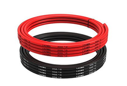 TUOFENG 14 AWG Electrical Wire - Flexible Tinned Copper, Red/Black 10ft - size: 14 AWG 2 colors wire 5ft
