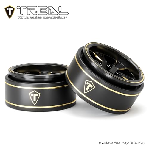 TREAL 1.0 Beadlock Wheels Brass Heavy Weight Wheel Rims (4P) for SCX24 C10 Deadbolt Dodge AX24 FCX24 1/24 Crawler TRX4M 1/18 RC Crawler - style: Type B