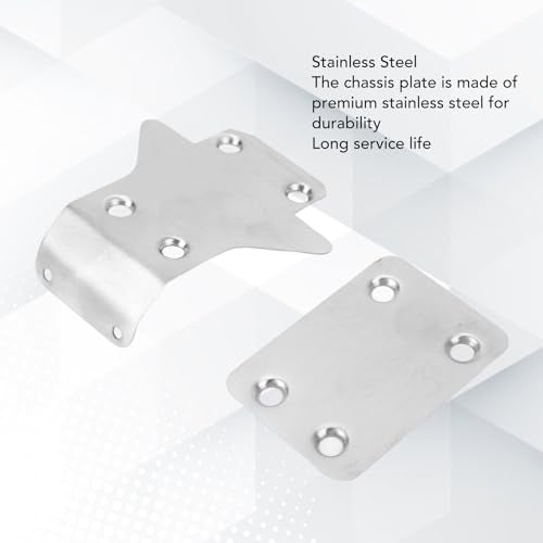 2Pcs RC Chassis Armor Protector, Stainless Steel RC Skid Plate Guard, Professional Upgrade Part for KYOSHO MP10 MP9E RC Car, Durable Rustproof Accessory with Fine Workmanship