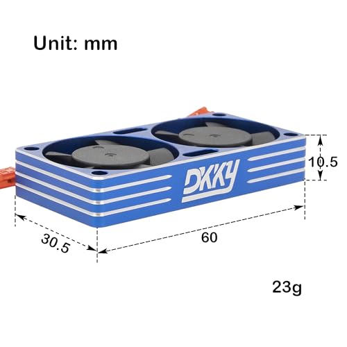 DKKY RC Motor Cooling Fan Heatsink 30mm Dual Fan for ARRMA Axial Traxxas 1/6 1/8 1/10 RC Crawler Car 3650 550 3660 4274 4068 4268 Motor (Blue) - color: Blue
